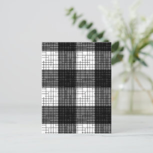 Schwarz-weißer, fett karierter Karo-Design Postkarte