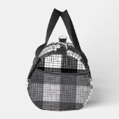 Schwarz-weißer, fetter karierter Karodesign Duffle Bag (Rechts)