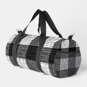 Schwarz-weißer, fetter karierter Karodesign Duffle Bag (Rechte Ecke)