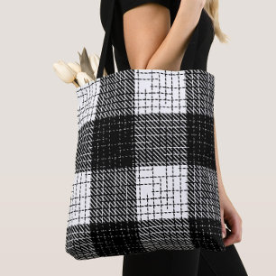 Schwarz-weißer, fetter karierter Karodesign Tasche