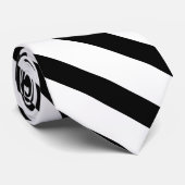 Schwarz-weißer fetter Tuxedo-Streifen formal Krawatte (Gerollt)