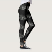 Schwarz-weißer Feuerwehrauto zeichne inverse Leggings (Rechts)