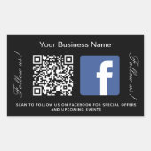 Schwarz-weißer Firmenname qr Code Facebook Rechteckiger Aufkleber (Vorderseite)
