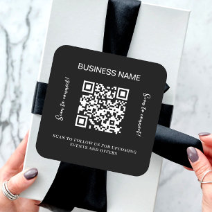 Schwarz-weißer Firmenname qr Code Quadratischer Aufkleber