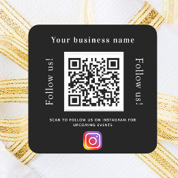 Schwarz-weißer Firmenname qr Codeinstagramm Quadratischer Aufkleber