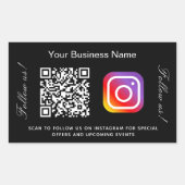 Schwarz-weißer Firmenname qr Codeinstagramm Rechteckiger Aufkleber (Vorderseite)