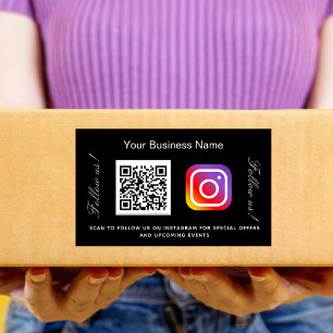 Schwarz-weißer Firmenname qr Codeinstagramm Rechteckiger Aufkleber
