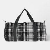 Schwarz-weißer Flannel Kariert Tartan Duffle Bag (Vorderseite)