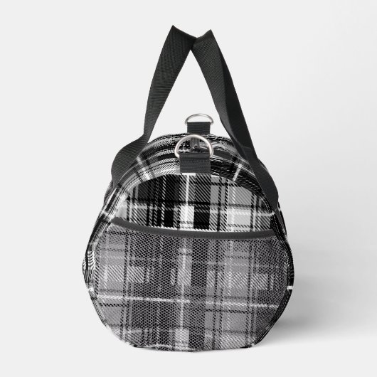 Schwarz-weißer Flannel Kariert Tartan Duffle Bag (Rechts)
