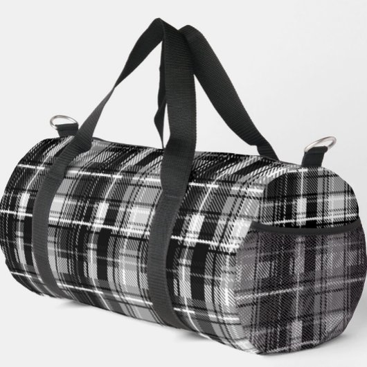 Schwarz-weißer Flannel Kariert Tartan Duffle Bag