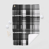 Schwarz-weißer Flannel Kariert Tartan Golfhandtuch (Insitu)