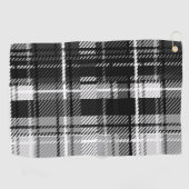 Schwarz-weißer Flannel Kariert Tartan Golfhandtuch (Horizontal)