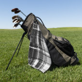 Schwarz-weißer Flannel Kariert Tartan Golfhandtuch (Gras)