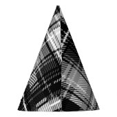 Schwarz-weißer Flannel Kariert Tartan Partyhütchen (Rückseite)