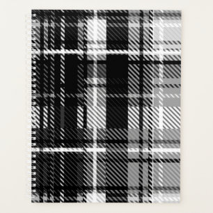 Schwarz-weißer Flannel Kariert Tartan Planer