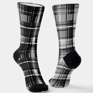 Schwarz-weißer Flannel Kariert Tartan Socken