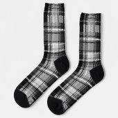 Schwarz-weißer Flannel Kariert Tartan Socken (Linkes Detail)