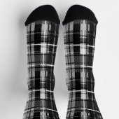 Schwarz-weißer Flannel Kariert Tartan Socken (Oben)