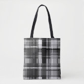 Schwarz-weißer Flannel Kariert Tartan Tasche (Vorderseite)