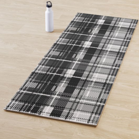 Schwarz-weißer Flannel Kariert Tartan Yogamatte