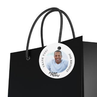 Schwarz-weißer Foto Typ Geburtstag Geschenkanhänger