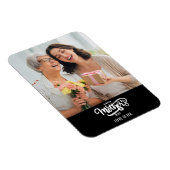 Schwarz-weißer Fotocollage-Geschenk zum Muttertag Magnet (Rechte Seite)