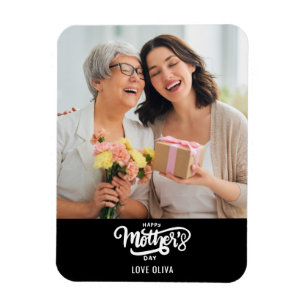 Schwarz-weißer Fotocollage-Geschenk zum Muttertag Magnet