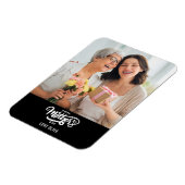 Schwarz-weißer Fotocollage-Geschenk zum Muttertag Magnet (Linke Seite)