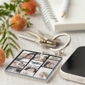 Schwarz-weißer Fotocollage-Geschenk zum Muttertag Schlüsselanhänger (Vorderseite rechts)