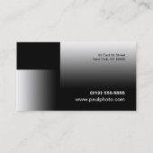 Schwarz-weißer Fotograf Chrom-Geschäfts-Karte BW 7 Visitenkarte (Rückseite)