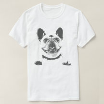 Schwarz-weißer Französischer Bulldogge Herren T-Sh