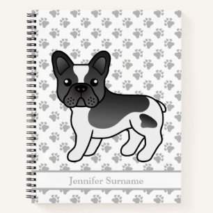Schwarz-weißer Französischer Bulldogge Hund & Benu Notizblock