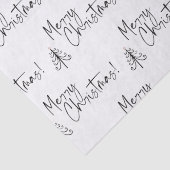 Schwarz-weißer froher Weihnachtsbaum Seidenpapier (Detail)