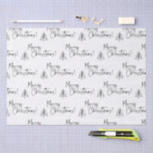 Schwarz-weißer froher Weihnachtsbaum Seidenpapier (Handwerk)