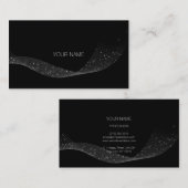 Schwarz-weißer Funkelnd Glitzer-Multifunktionsleis Visitenkarte (Vorne/Hinten)