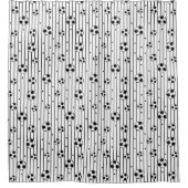 Schwarz-weißer Fußball gestreift Sportboys Duschvorhang (Vorderseite)