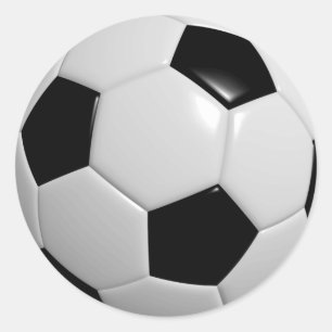 Schwarz-Weißer Fußball Runder Aufkleber