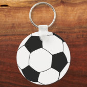 Schwarz-weißer Fußball-Sport Geburtstag Gunst Schlüsselanhänger (Rückseite)