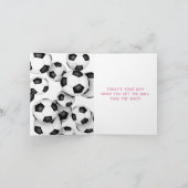 Schwarz-weißer Fußballbälle Kindergeburtstag Karte (Innenseite)