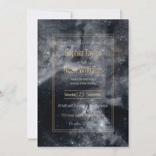 Schwarz-weißer Galaxienebel (Vorderseite)