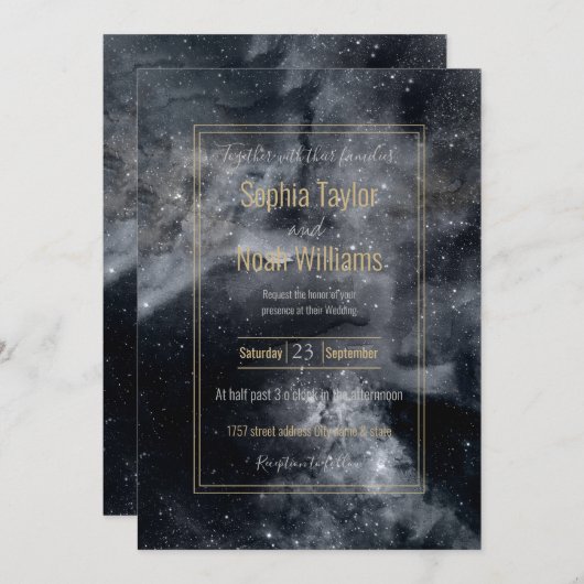 Schwarz-weißer Galaxienebel (Vorne/Hinten)