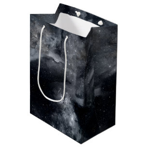Schwarz-weißer Galaxienebel Mittlere Geschenktüte