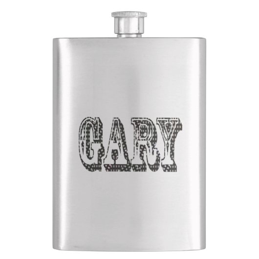 Schwarz-weißer Gary Name, Hip Flask Flachmann (Vorderseite)