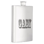 Schwarz-weißer Gary Name, Hip Flask Flachmann (Rechts)