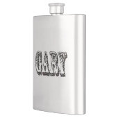Schwarz-weißer Gary Name, Hip Flask Flachmann (Links)