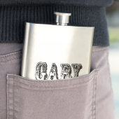 Schwarz-weißer Gary Name, Hip Flask Flachmann (Beispiel)