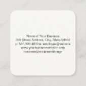 Schwarz-weißer gemischter Marmor Quadratische Visitenkarte (Rückseite)