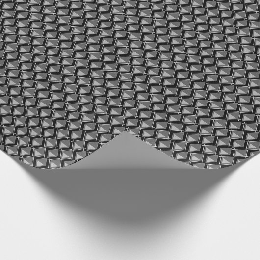 Schwarz-weißer geometrischer Deko Geschenkpapier (Ecke)