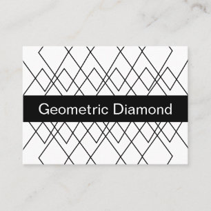Schwarz-weißer geometrischer Diamant Visitenkarte