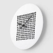 Schwarz-weißer geometrischer Kreis mit Handzeichnu Große Wanduhr (Winkel)